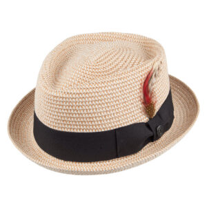 Natural Diamond Crown Toyo Braided Pork Pie Hat
