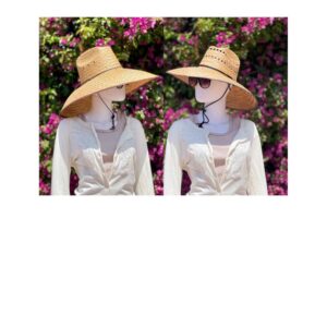 Sizzling Summer Sale! 2 Straw Hats Maximum Sun Protection! 1 Jumbo straw hat and 1 Ventilated gardening straw hat, UNISEX HATS! all Natural