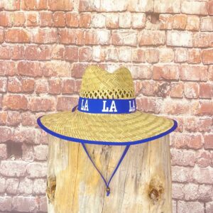 LA BLUE Bandana Straw Hat, well ventilated, blue bandana with matching edge and chin strap, great for any outdoor activity! Let’s go