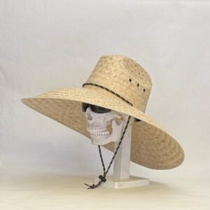 Jumbo Straw hat Natural color maximum sun coverage approximately 21" x 21" great for anything under the sun, with a strap. head size 24" in